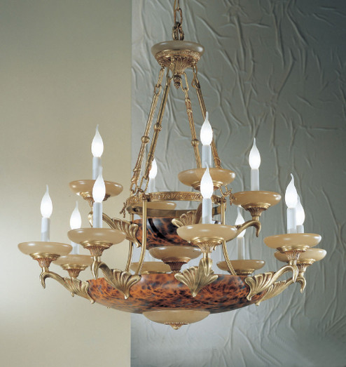 Queen Anne II 14 Light Chandelier in Satin Bronze w/Siena Patina (92|55719 SBS)