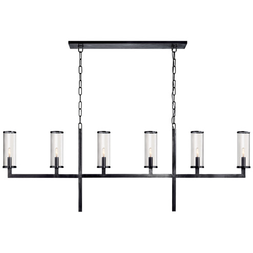 Liaison Six Light Linear Chandelier in Bronze (268|KW 5203BZ-CG)