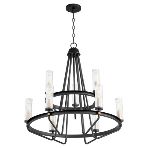 Empire Nine Light Chandelier in Textured Black w/ Aged Brass (19|629-96980) Empire Nine Light Chandelier in Textured Black w/ Aged Brass (19|629-96980)