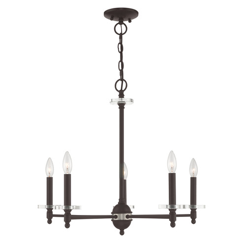 Bennington Five Light Chandelier in Bronze w/ Brushed Nickel (107|42705-07)