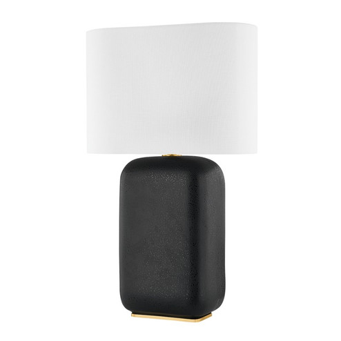 Arthur One Light Table Lamp in Aged Brass/Black Lava Ceramic (70|L1919-AGB/CBV)