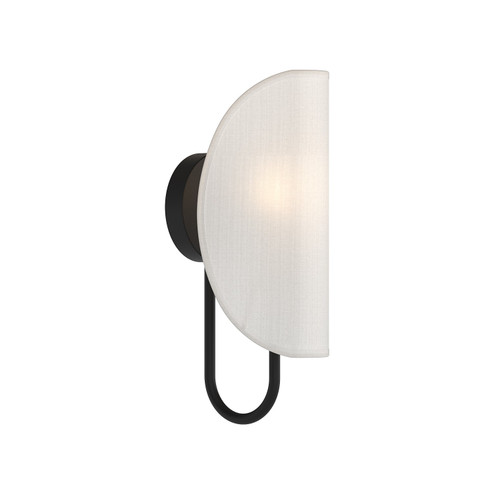 Seno One Light Wall Sconce in Matte Black/White Cotton Fabric (452|WV450706MBCW)