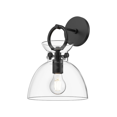Waldo One Light Wall Sconce in Matte Black/Clear Glass (452|WV411809MBCL)