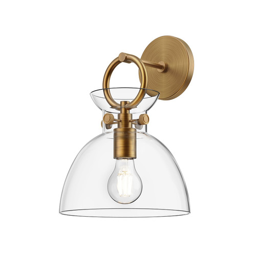 Waldo One Light Wall Sconce in Aged Gold/Clear (452|WV411809AGCL)