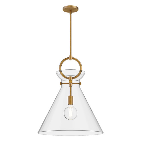 Emerson One Light Pendant in Aged Gold/Clear (452|PD412518AGCL)