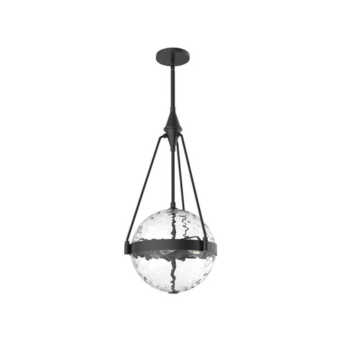 Harmony Three Light Pendant in Matte Black/Clear Water Glass (452|PD406414MBWC)