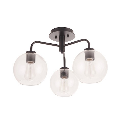 Knox Three Light Semi-Flush Mount in Black (90|190308)