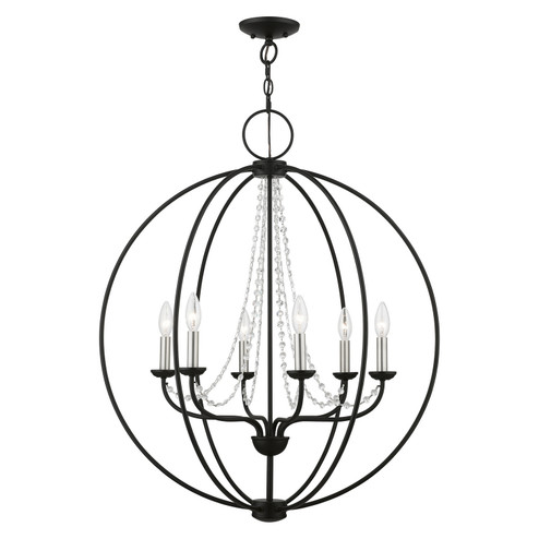 Arabella Six Light Chandelier in Black w/Brushed Nickel Finish Candles (107|40916-04)