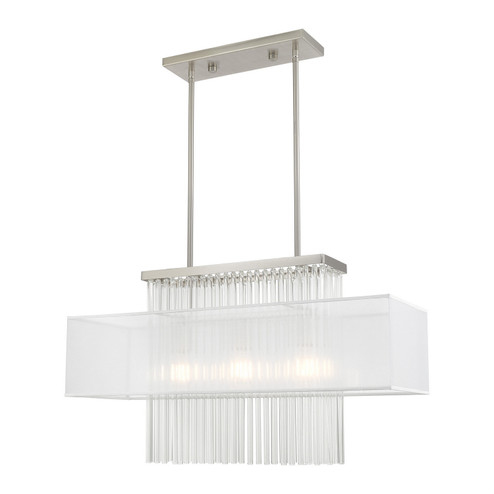 Alexis Three Light Linear Chandelier in Brushed Nickel (107|41143-91)