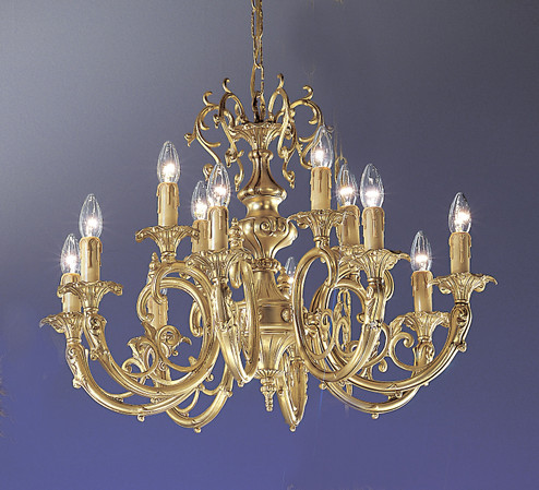 Princeton 12 Light Chandelier in Satin Bronze w/Brown Patina (92|5712 SBB)