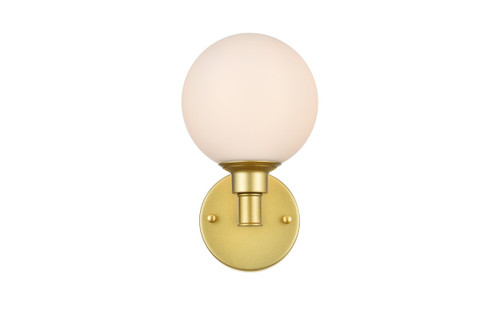 Cordelia One Light Bath Sconce in Brass and frosted white (173|LD7317W6BRA)