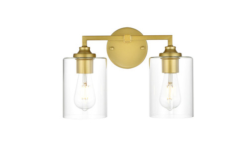 Mayson Two Light Bath Sconce in Brass and Clear (173|LD7315W14BRA)