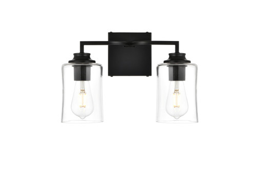 Ronnie Two Light Bath Sconce in Black and Clear (173|LD7314W14BLK)