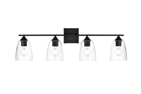 Harris Four Light Bath Sconce in Black and Clear (173|LD7309W34BLK)