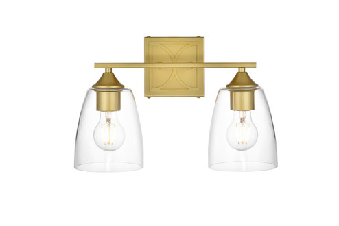 Harris Two Light Bath Sconce in Brass and Clear (173|LD7309W15BRA)