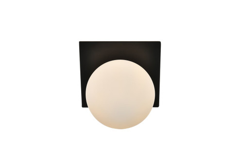 Jillian One Light Bath Sconce in Black and frosted white (173|LD7304W7BLK)