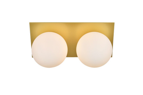 Jillian Two Light Bath Sconce in Brass and frosted white (173|LD7304W14BRA)