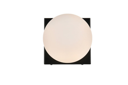 Jaylin One Light Bath Sconce in Black and frosted white (173|LD7303W6BLK)