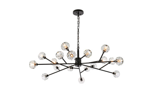 Graham 18 Light Pendant in Black and Clear (173|3509D48BK)