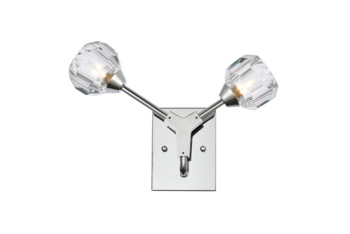 Zayne Two Light Wall Sconce in Chrome and Clear (173|3508W15C)
