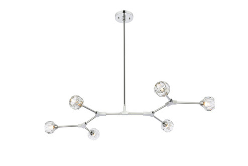 Zayne Six Light Pendant in Chrome and Clear (173|3508D50C)