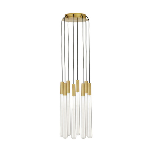 Pylon LED Chandelier in Natural Brass (182|700TRSPPYLC8RNB-LED930)
