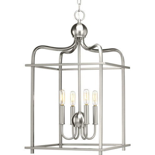 Assembly Hall Four Light Foyer Pendant in Brushed Nickel (54|P500036-009)