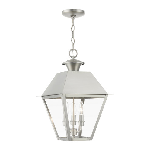 Wentworth Three Light Outdoor Pendant in Brushed Nickel (107|27220-91)