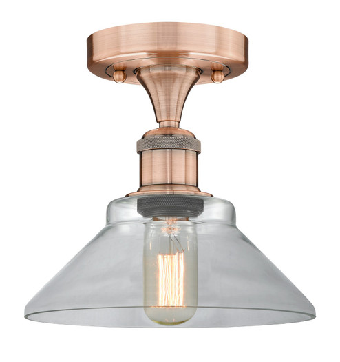 Edison One Light Flush Mount in Antique Copper (405|616-1F-AC-G132)