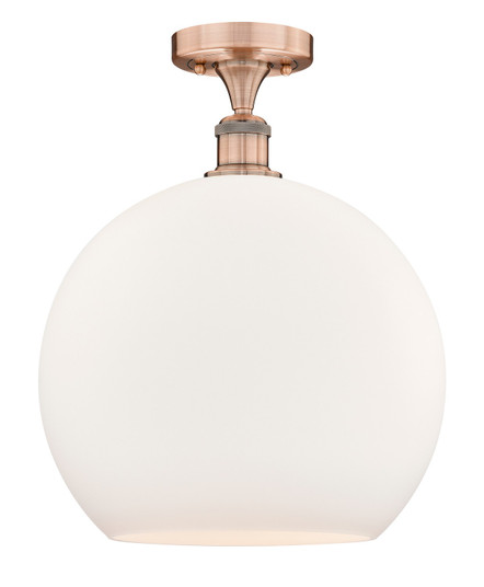 Edison One Light Semi-Flush Mount in Antique Copper (405|616-1F-AC-G121-14)