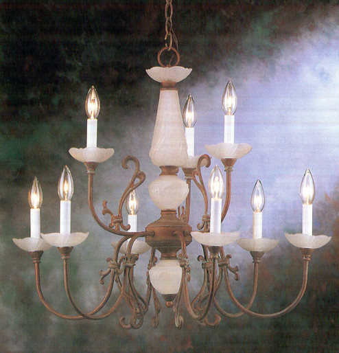 Bloomington Nine Light Chandelier in Verde Bronze (92|3069 VB)