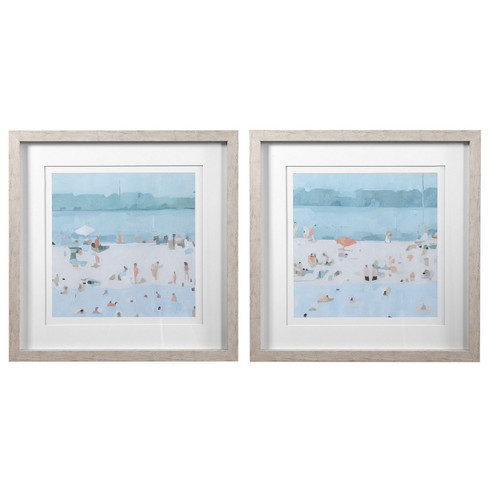 Sea Framed Prints, Set/2 in Light Driftwood (52|33695)