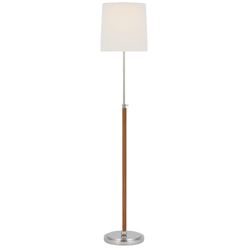 Bryant Wrapped LED Floor Lamp in Polished Nickel and Natural Leather (268|TOB 1580PN/NAT-L)