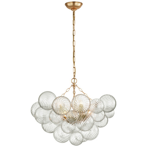 Talia LED Chandelier in Gild and Clear Swirled Glass (268|JN 5111G/CG)