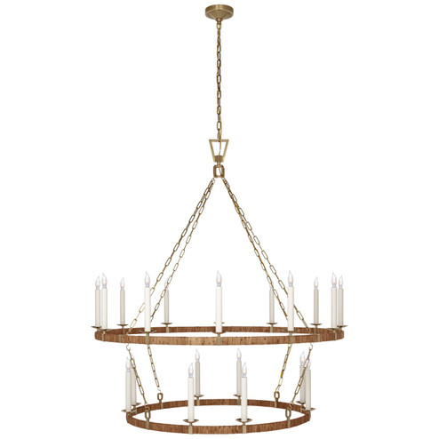 Darlana Wrapped LED Chandelier in Antique-Burnished Brass and Natural Rattan (268|CHC 5882AB/NRT)