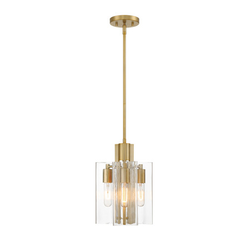 Latitude Three Light Pendant in Brushed Gold (43|D279M-9P-BG)