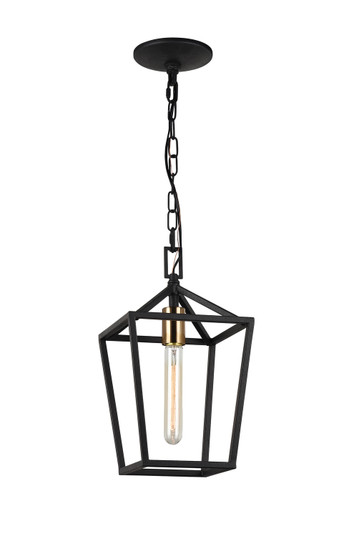 Scatola One Light Pendant in Rusty Black & Aged Gold Brass Accents (423|C61701RB)