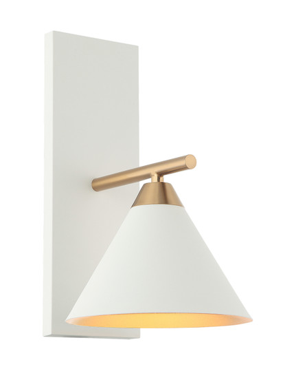 Bliss One Light Wall Sconce in Aged Gold Brass / White (423|S10601WH)