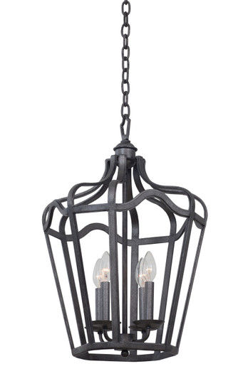 Livingston Four Light Hanging Lantern in Charcoal (33|7414CL)