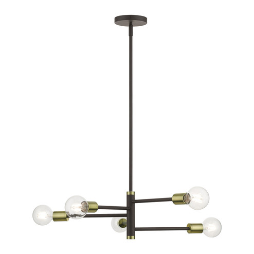 Bannister Five Light Chandelier in Bronze with Antique Brass (107|45865-07)