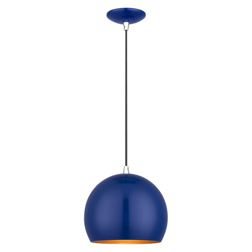 Piedmont One Light Pendant in Shiny Cobalt Blue with Polished Chrome (107|41181-37)