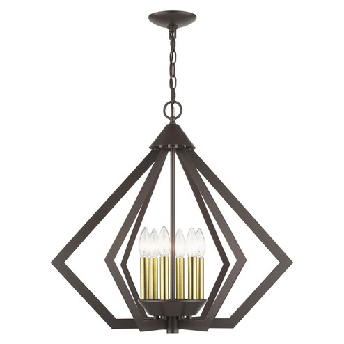 Prism Six Light Chandelier in English Bronze with Antique Brass (107|40926-92)