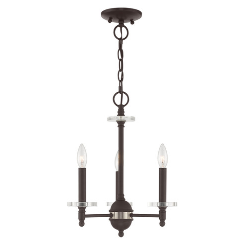 Bennington Three Light Mini Chandelier in Bronze w/ Brushed Nickel (107|42703-07)