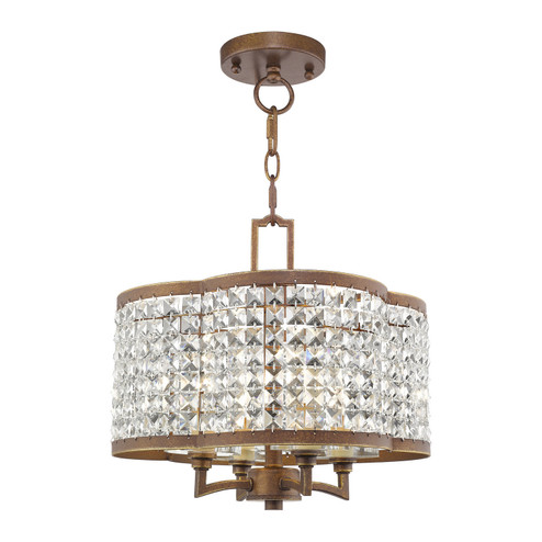 Grammercy Four Light Mini Chandelier/Ceiling Mount in Hand Applied Palacial Bronze (107|50574-64)