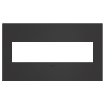 adorne Four-Gang Screwless Wall Plate in Satin Black (246|AWC4GSBL4)