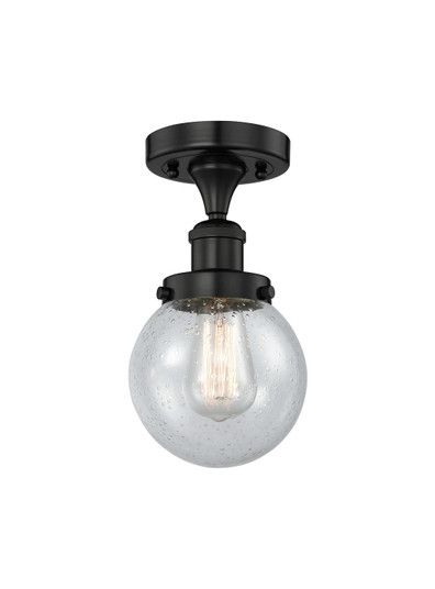 Edison One Light Semi-Flush Mount in Matte Black (405|616-1F-BK-G204-6)