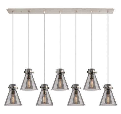 Downtown Urban Nine Light Linear Pendant in Polished Nickel (405|127-410-1PS-PN-G411-8SM)