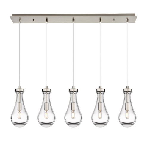 Downtown Urban LED Linear Pendant in Brushed Satin Nickel (405|125-451-1P-SN-G451-5CL)