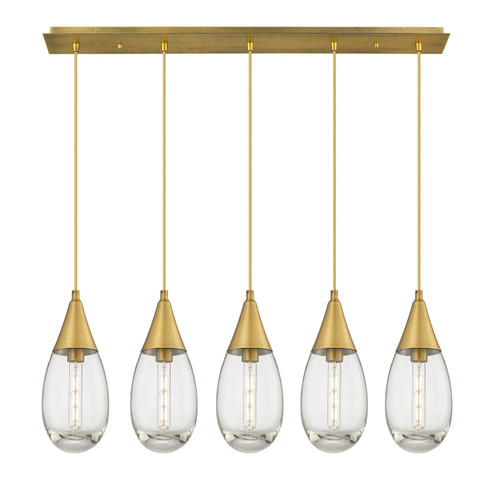 Downtown Urban LED Linear Pendant in Brushed Brass (405|125-450-1P-BB-G450-6CL)