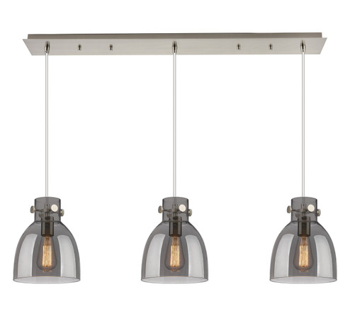 Downtown Urban Nine Light Linear Pendant in Brushed Satin Nickel (405|123-410-1PS-SN-G412-8SM)